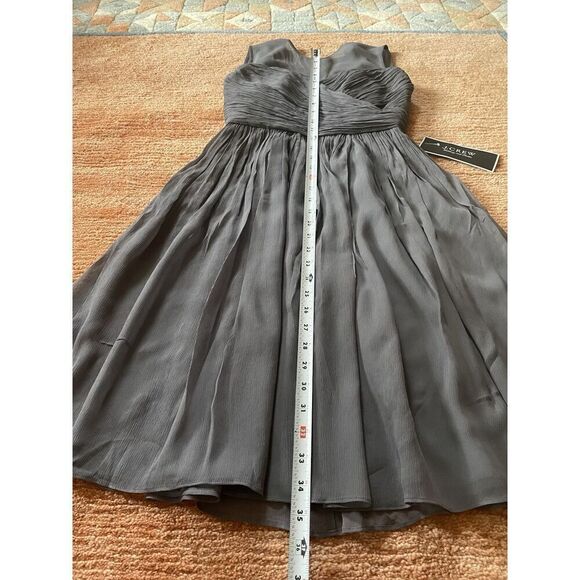 NWT J.Crew Clara Women’s Grey Sleeveless Lining Silk Chiffon Dress Size 0 - Picture 5 of 11